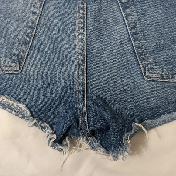 7 For All Mankind Distressed Denim Shorts, Color Blue Size 28 - Picture 12 of 13